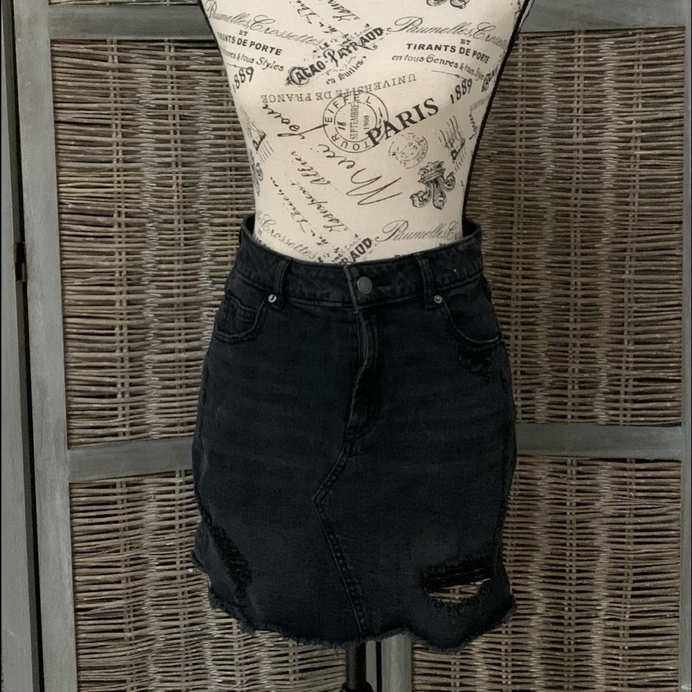 Black Jean Skirt